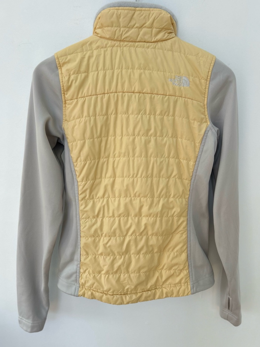 The North Face Women’s XS Yellow Grey Hybrid Fleece Insulated Jacket - Picture 3 of 9